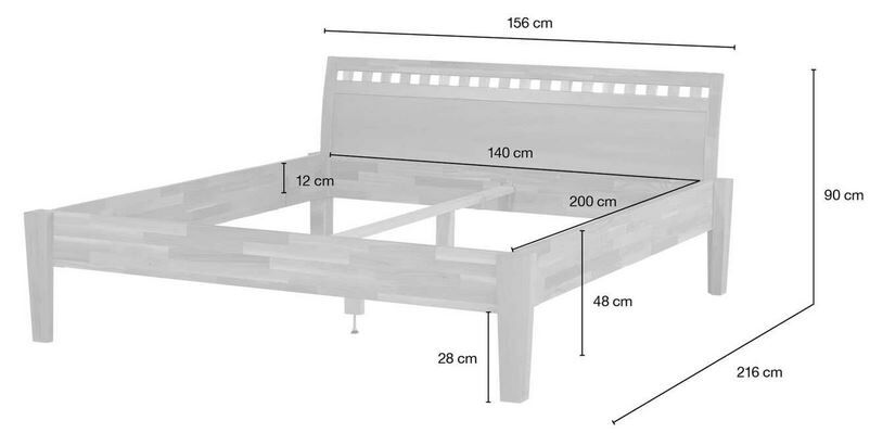 Massivholzbett 180x200 cm